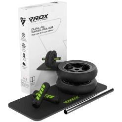RDX Sports Store RDX W1 2-in-1 Ab Wheel Roller & Knee Pad Mat