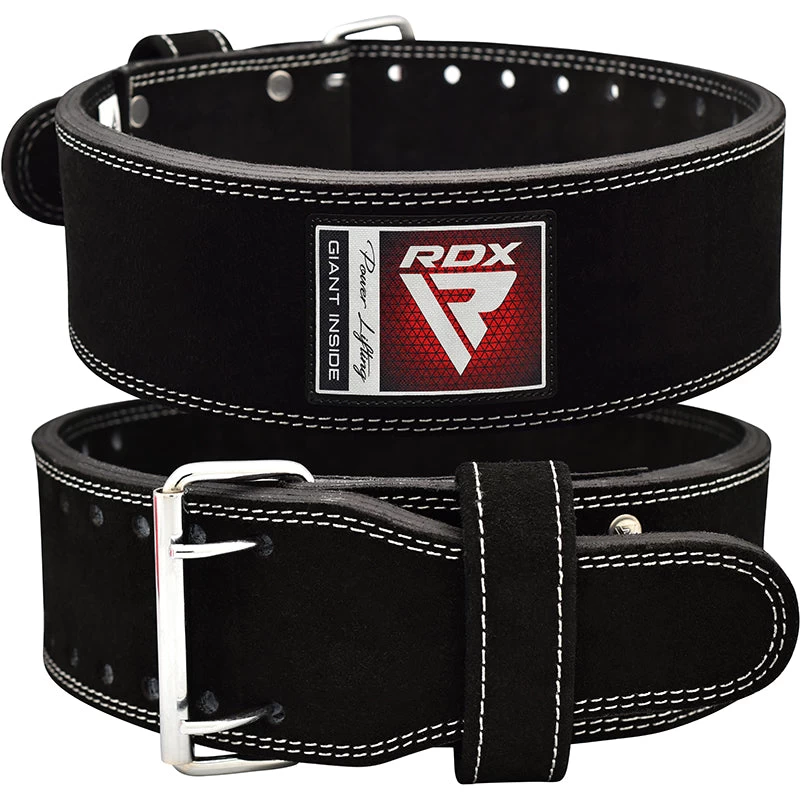RDX Sports Store RDX 4PB Suede Leather Black Powerlifting Belt - Image 3