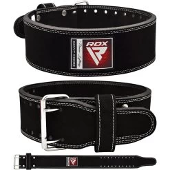 RDX Sports Store RDX 4PB Suede Leather Black Powerlifting Belt
