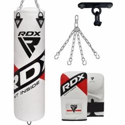 RDX Sports Store RDX F10 4ft / 5ft 4-in-1 Punch Bag With Mitts And Ceiling Hook Set
