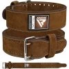 RDX Sports Store RDX 4PN Suede Leather Brown Powerlifting Belt