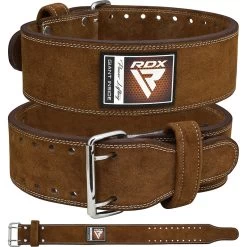 RDX Sports Store RDX 4PN Suede Leather Brown Powerlifting Belt