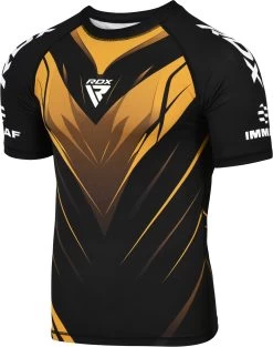 RDX Sports Store RDX IMMAF Approved Half Sleeves Compression Shirt Golden