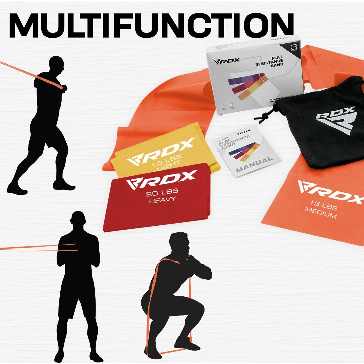 RDX Sports Store RDX B4 TPE Flat Resistance Training Bands Set - Image 2