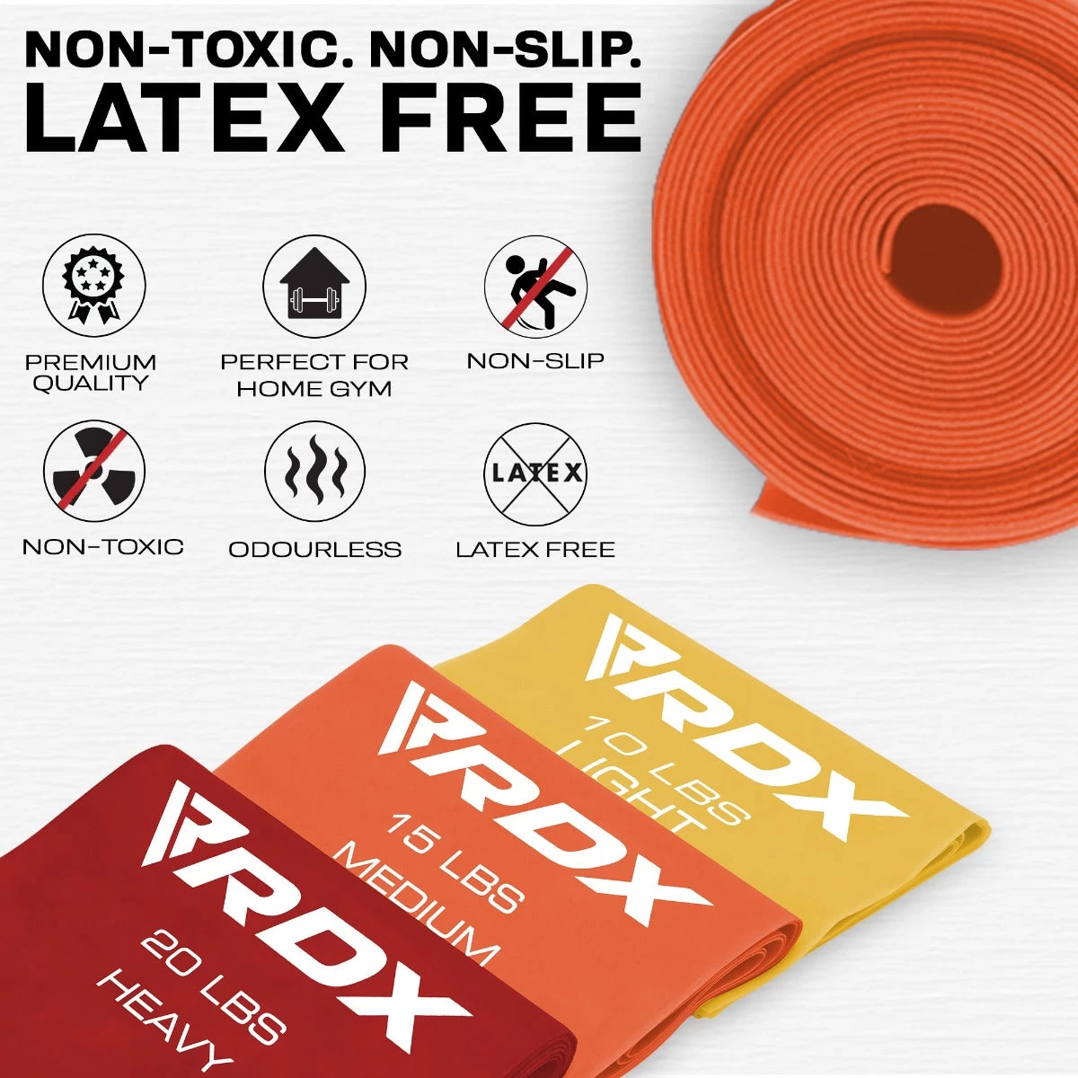 RDX Sports Store RDX B4 TPE Flat Resistance Training Bands Set - Image 3