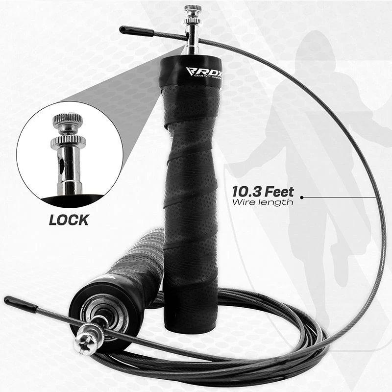 RDX Sports Store RDX B4 Adjustable 10.3ft Skipping Rope With 2 Tangle-Free Steel Wires - Image 8
