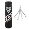 RDX Sports Store RDX F10 4ft / 5ft 2-in-1 Training Punch Bag Black Set