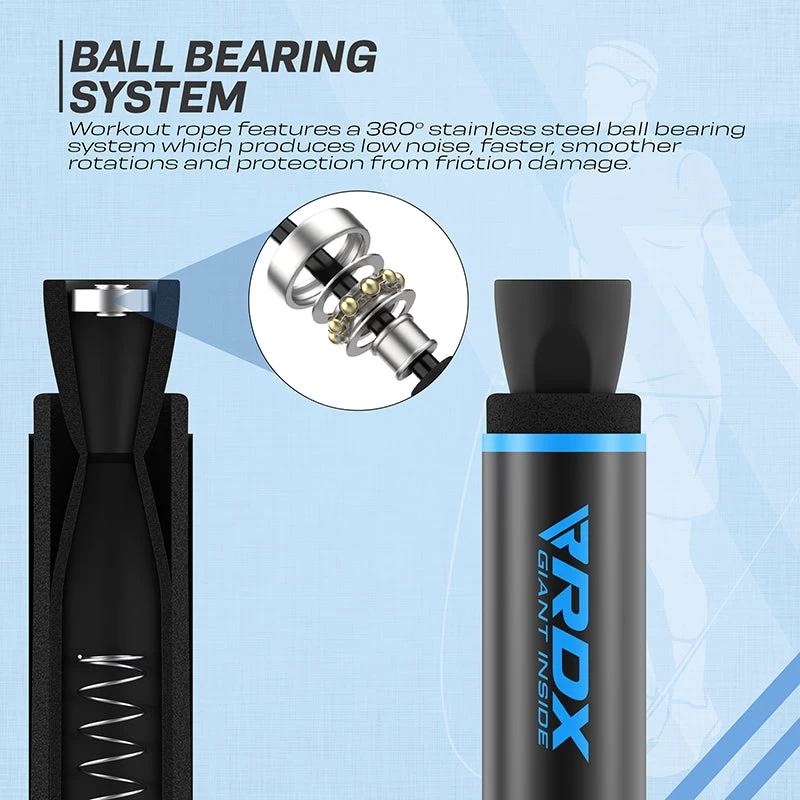 RDX Sports Store RDX SR Adjustable 10.3ft Non-Slip Memory Foam Soft Handles Skipping Rope - Image 11