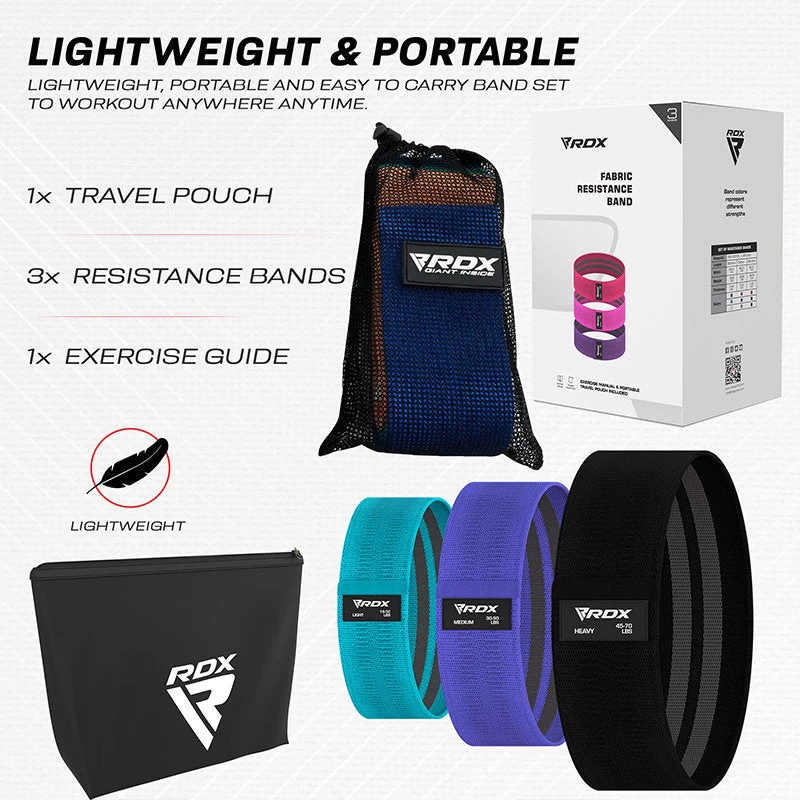 RDX Sports Store RDX CU Heavy-Duty Fabric Resistance Training Bands For Fitness - Image 5