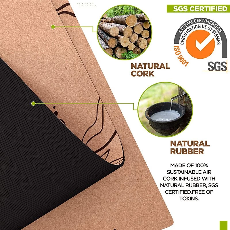 RDX Sports Store RDX D2 6mm Cork Yoga Mat - Image 5