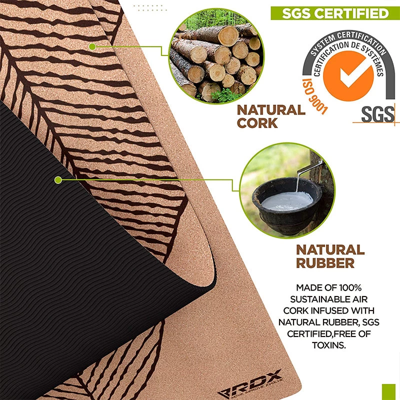 RDX Sports Store RDX D3 6mm Cork Yoga Mat - Image 7