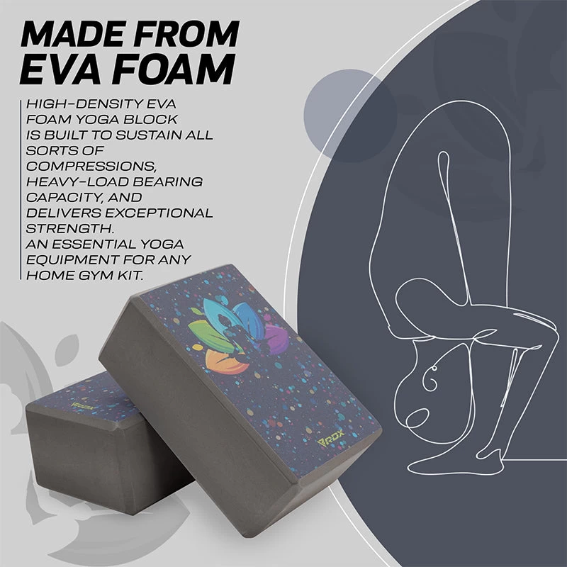 RDX Sports Store RDX D4 High Density EVA Foam Yoga Blocks Non-Slip Brick - Image 2