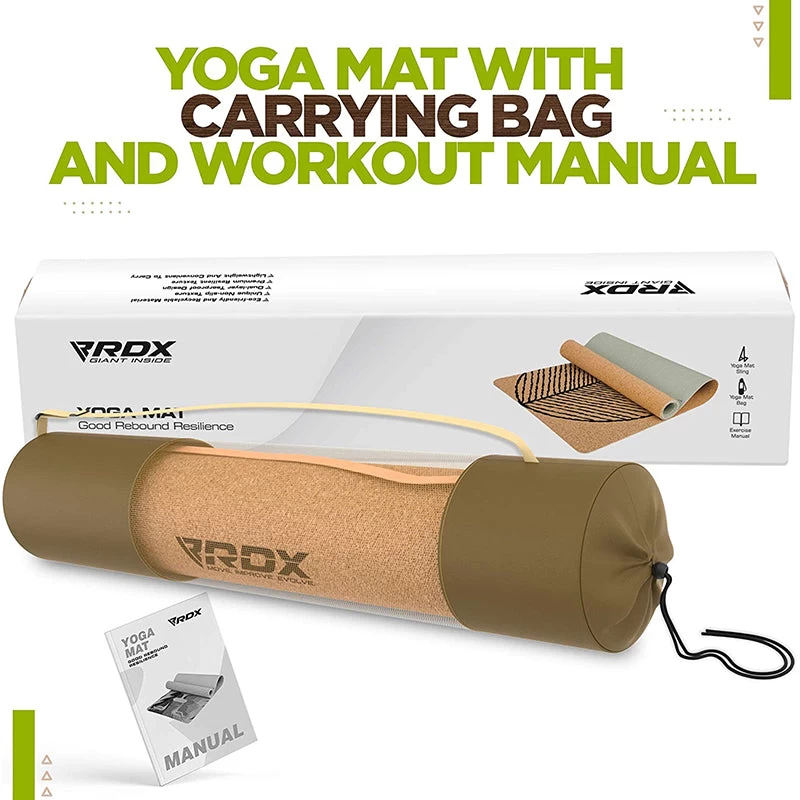 RDX Sports Store RDX D5 6mm Cork Yoga Mat - Image 7