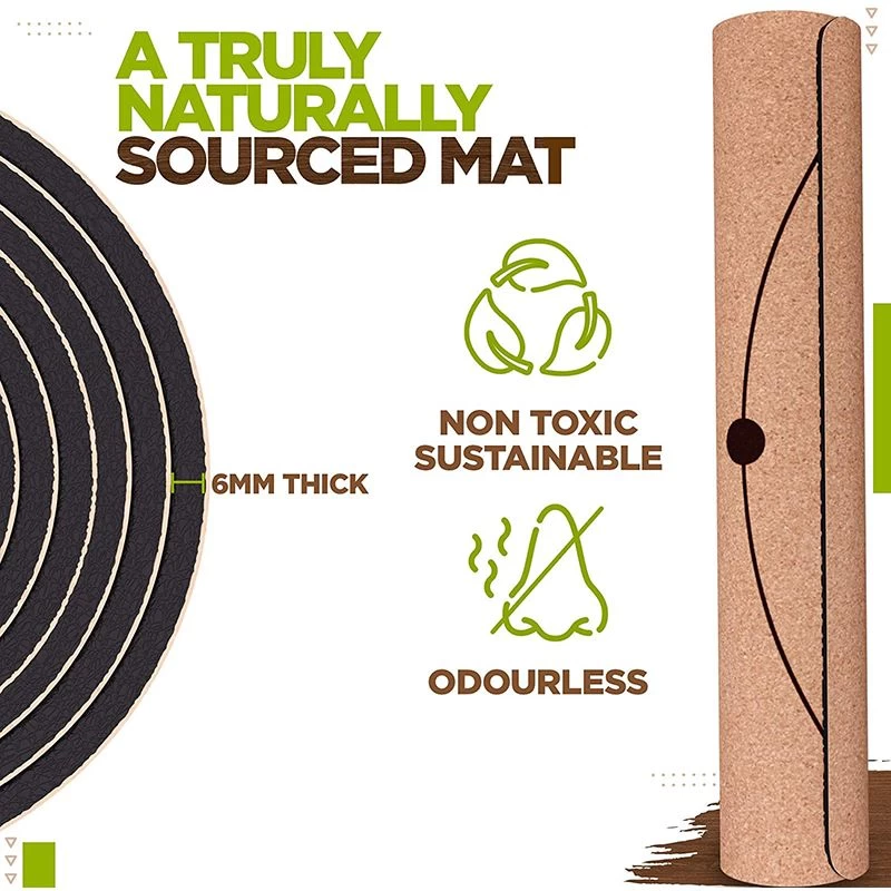 RDX Sports Store RDX D6 6mm Cork Yoga Mat - Image 4