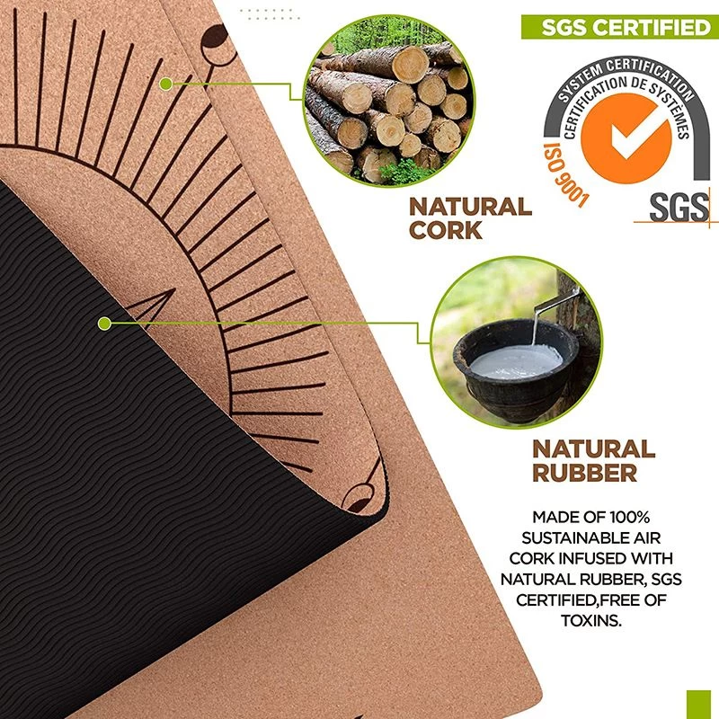 RDX Sports Store RDX D6 6mm Cork Yoga Mat - Image 9