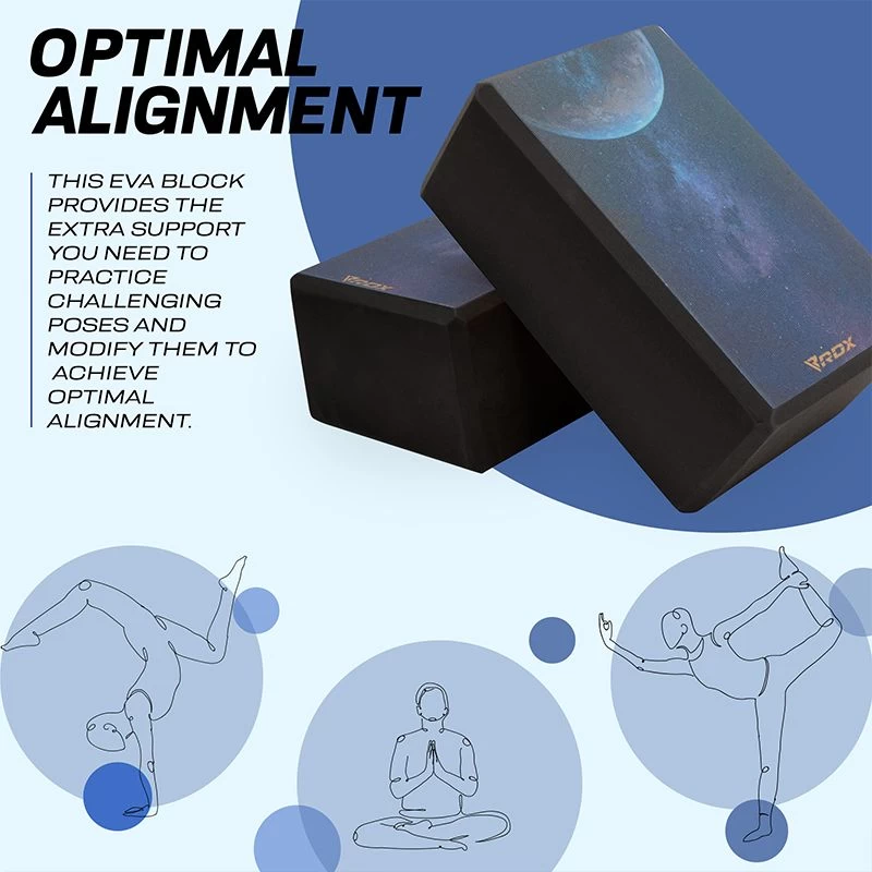 RDX Sports Store RDX D8 High Density EVA Foam Yoga Blocks Non-Slip Brick - Image 6