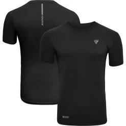 RDX Sports Store RDX T2 Black Short Sleeves Sweat-Wicking Gym T-Shirt
