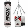 RDX Sports Store RDX F1 4ft / 5ft 3-in-1 White Punching Bag With Mitts Set