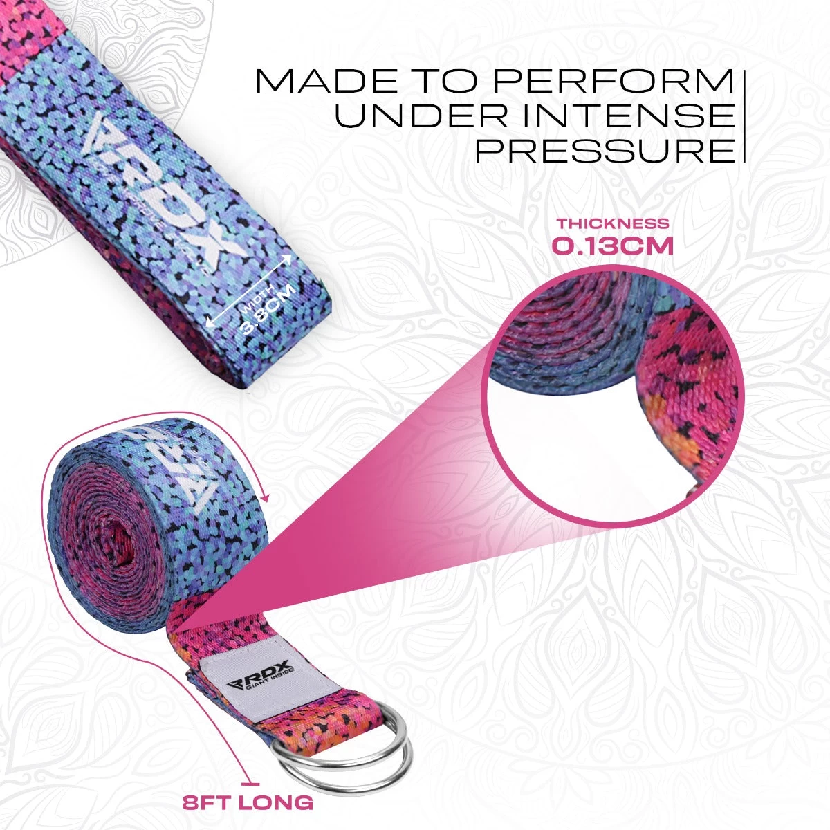 RDX Sports Store RDX F20 D-Ring Steel Buckle Cotton Yoga Strap - Image 3