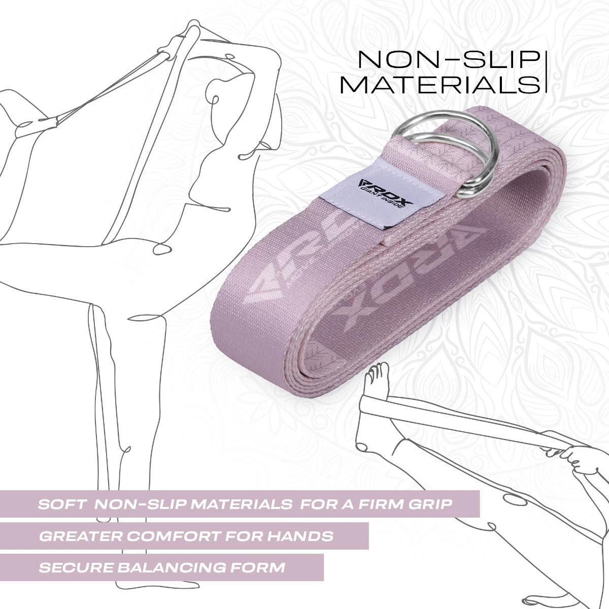 RDX Sports Store RDX F22 D-Ring Steel Buckle Cotton Yoga Strap - Image 5