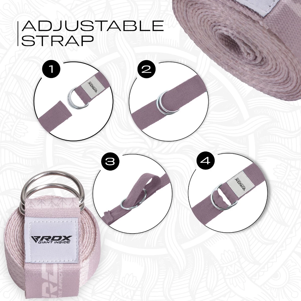RDX Sports Store RDX F22 D-Ring Steel Buckle Cotton Yoga Strap - Image 6
