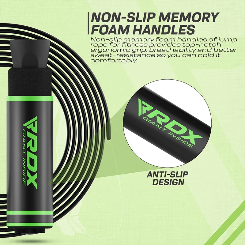 RDX Sports Store RDX SR Adjustable 10.3ft Non-Slip Memory Foam Soft Handles Skipping Rope - Image 14