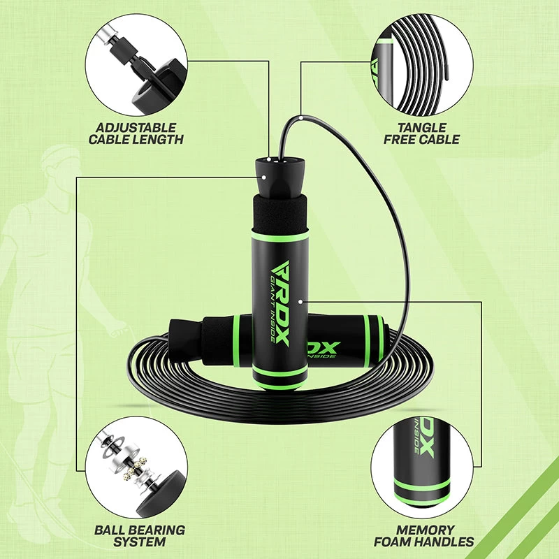 RDX Sports Store RDX SR Adjustable 10.3ft Non-Slip Memory Foam Soft Handles Skipping Rope - Image 15