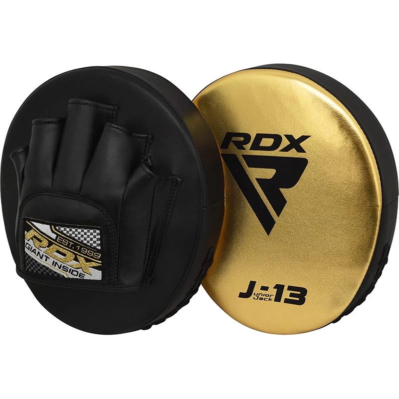 RDX Sports Store RDX J13 KIDS 8oz Golden Boxing Gloves & Pads Set - Image 6