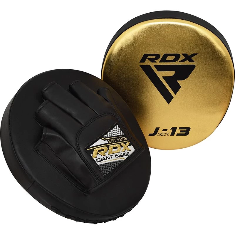 RDX Sports Store RDX J13 KIDS 8oz Golden Boxing Gloves & Pads Set - Image 7