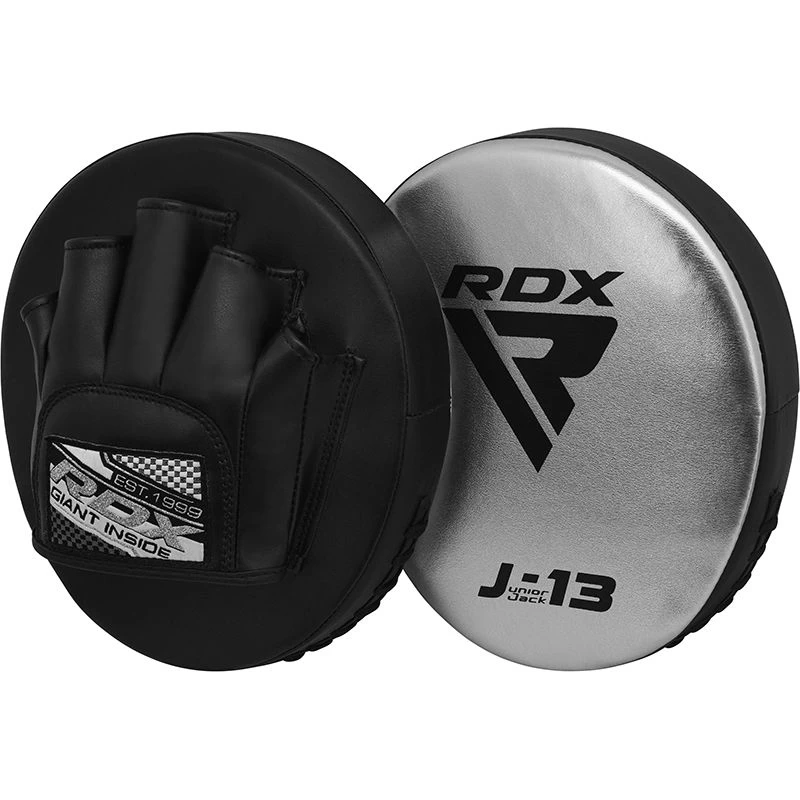 RDX Sports Store RDX J13 KIDS 8oz SILVER Boxing Gloves & Pads Set - Image 6