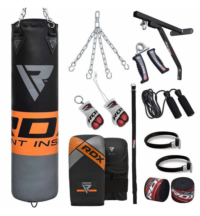 RDX Sports Store RDX F12 4ft / 5ft 17-in-1 Heavy Boxing Punch Bag & Mitts Set - Image 16