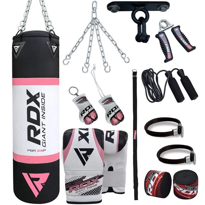 RDX Sports Store RDX X4 4ft 13-in-1 Heavy Boxing Punch Bag & Mitts Set - Image 4