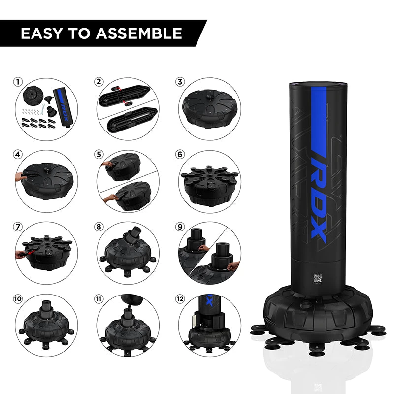 RDX Sports Store RDX F6 6FT KARA BLUE FREE STANDING PUNCH BAG WITH MITTS SET - Image 4