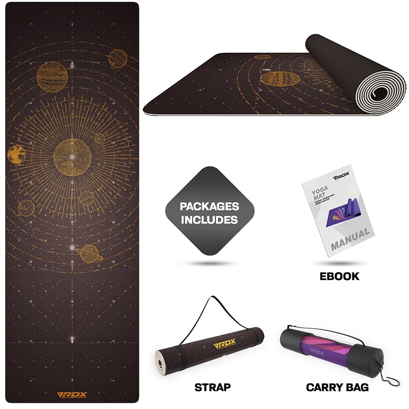RDX Sports Store RDX D6 Iris 6mm PVC Yoga Mat Solar Brown - Image 4