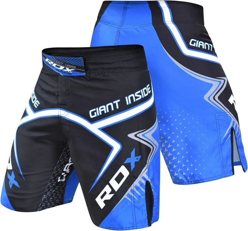 RDX Sports Store RDX R7 MMA Fight Shorts Black/Blue - Image 2