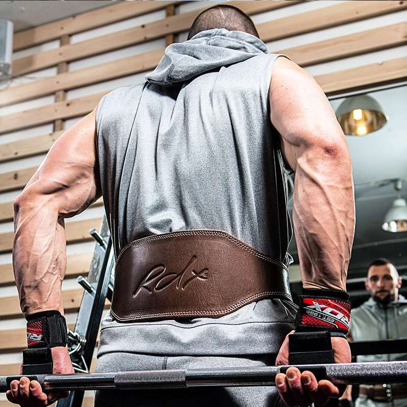 RDX Sports Store RDX 6 Inch Leather Brown Weightlifting Belt - Image 2