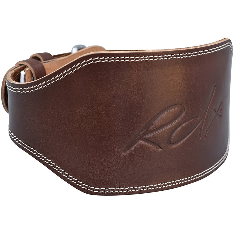 RDX Sports Store RDX 6 Inch Leather Brown Weightlifting Belt - Image 3