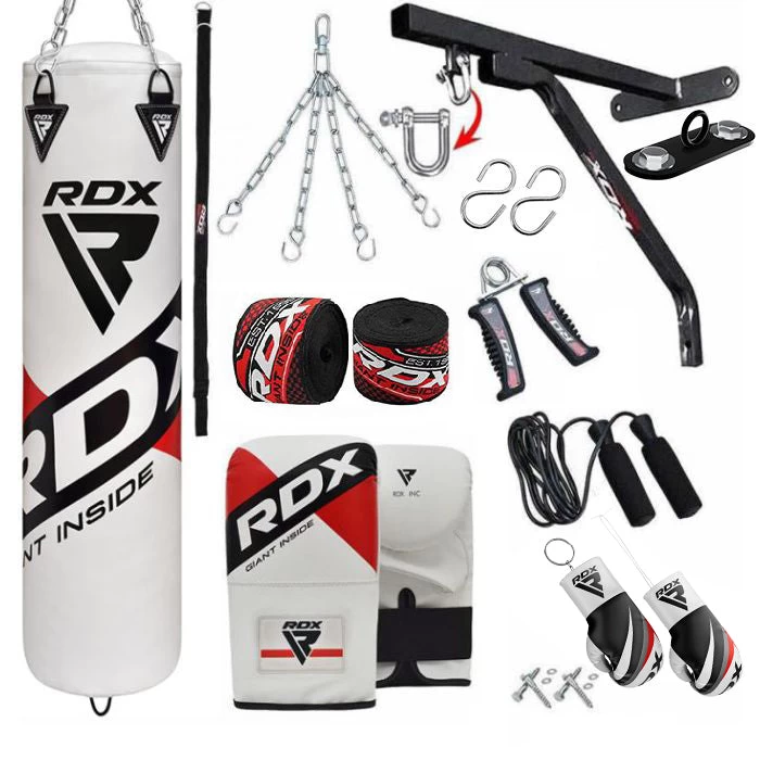 RDX Sports Store RDX F10 14PC 4ft/5ft Punch Bag With Bag Mitts Home Gym Set