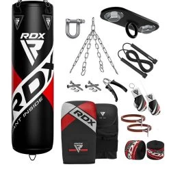 RDX Sports Store RDX F10B 4ft / 5ft 13-in-1 Punch Bag With Bag Mitts Set