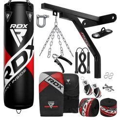 RDX Sports Store RDX F10B 4ft / 5ft 17-in-1 Punch Bag With Bag Mitts Set