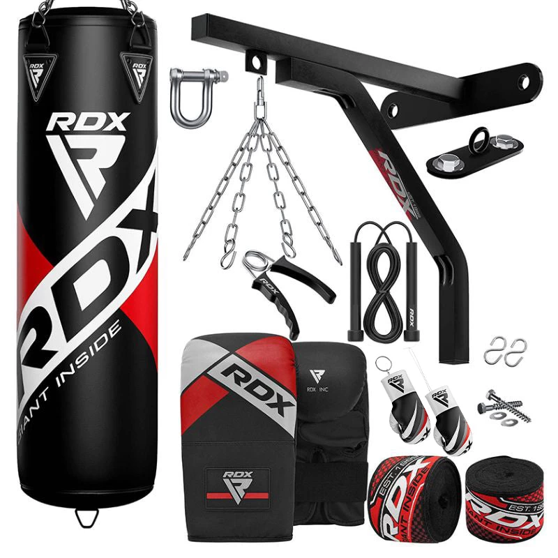RDX Sports Store RDX F10B 4ft / 5ft 17-in-1 Punch Bag With Bag Mitts Set
