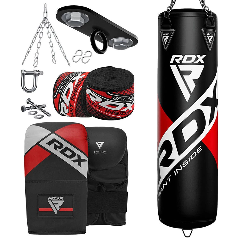 RDX Sports Store RDX F10B 4ft / 5ft 8-in-1 Punch Bag With Bag Mitts Set