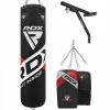 RDX Sports Store RDX F10B 4ft / 5ft 4-in-1 Punch Bag With Bag Gloves & Wall Bracket Set