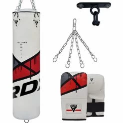 RDX Sports Store RDX F7 4ft / 5ft 4-in-1 Punch Bag With Gloves & Ceiling Hook Set