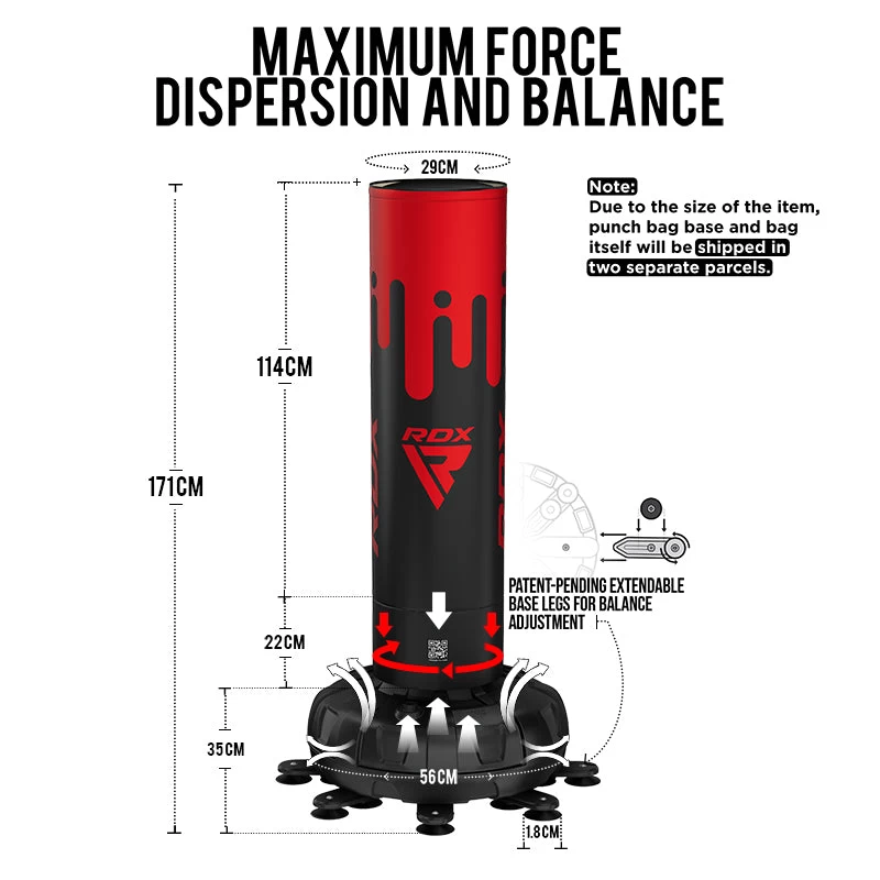 RDX Sports Store RDX F9 5FT ADULTS FREE STANDING PUNCH BAG WITH BAG MITTS - Image 10