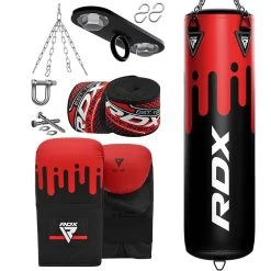 RDX Sports Store RDX F9 4ft / 5ft 8-in-1 Heavy Boxing Punch Bag & Mitts Set
