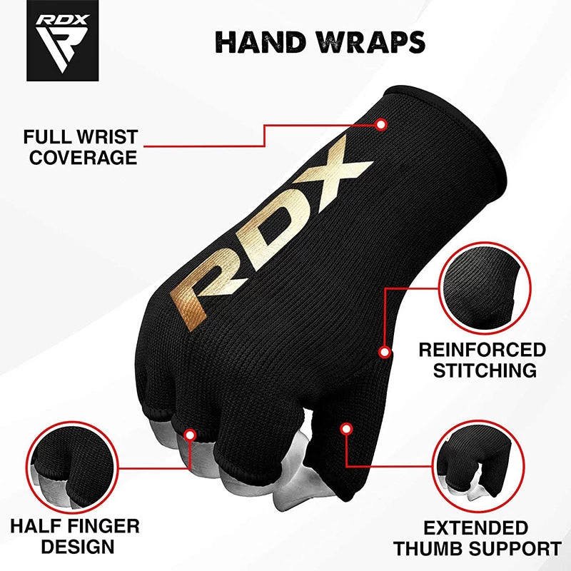 RDX Sports Store RDX HY Inner Gloves Elasticated Half Finger For Boxing, MMA Knuckle Protection OEKO-TEX® Standard 100 Certified - Image 4