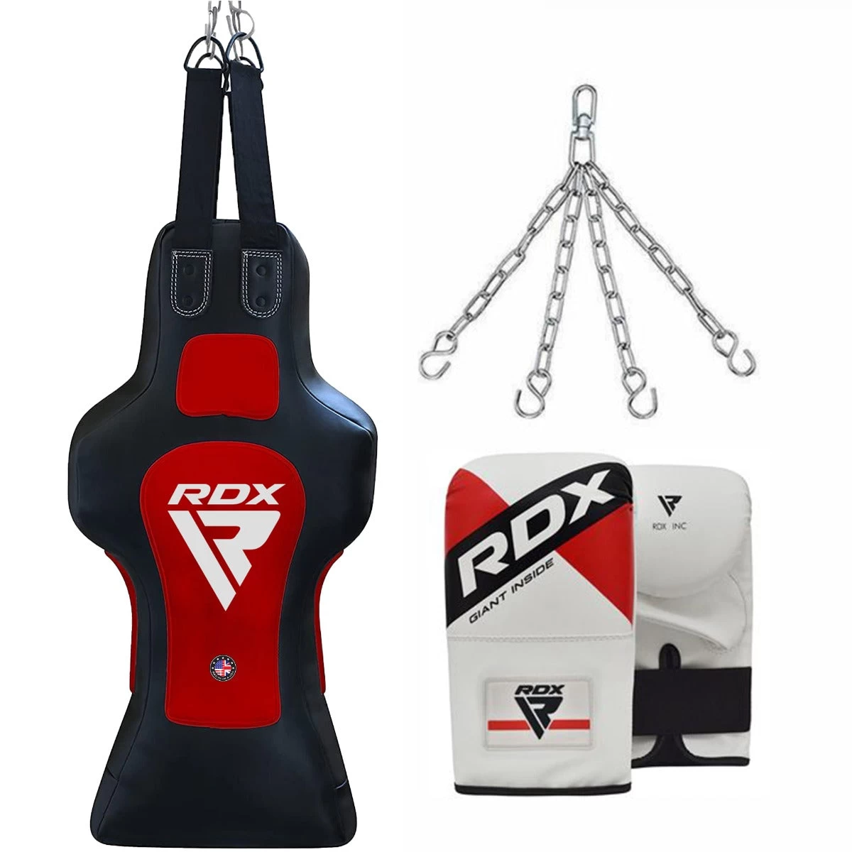 RDX Sports Store RDX TDR 3-in-1 Hanging Filled Face Punch Bag With Mitts Set