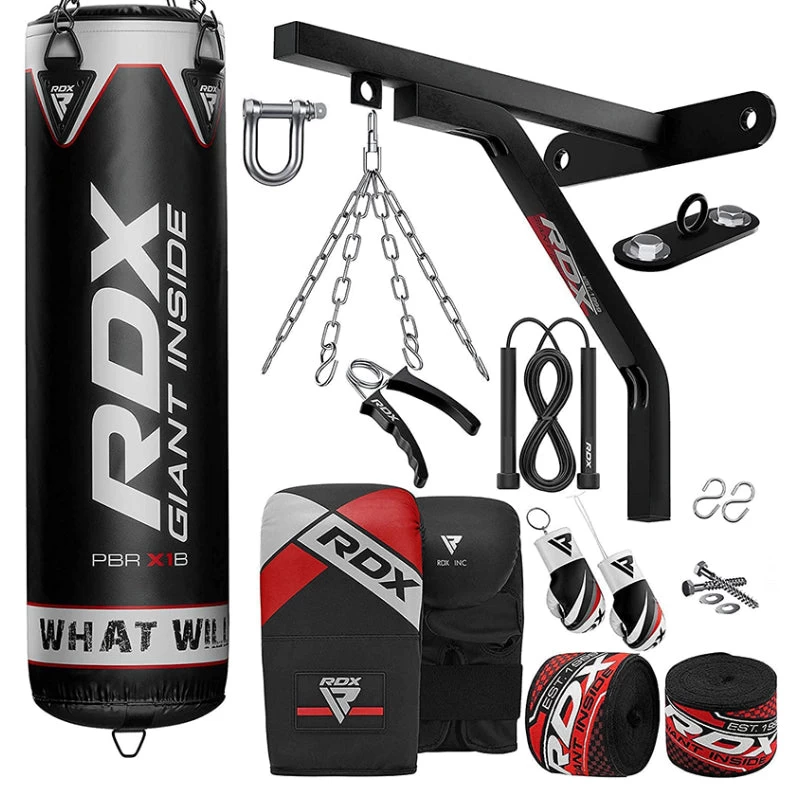 RDX Sports Store RDX X1 4ft / 5ft 17-in-1 Heavy Boxing Punch Bag & Mitts Set