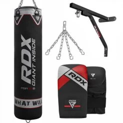 RDX Sports Store RDX X1 4ft / 5ft 4-in-1 Punch Bag With Bag Gloves & Wall Bracket Set